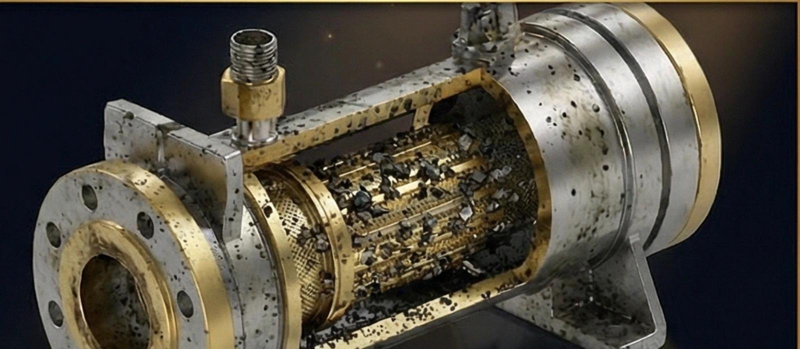 Contaminated filter and components before FLAC Guard protection